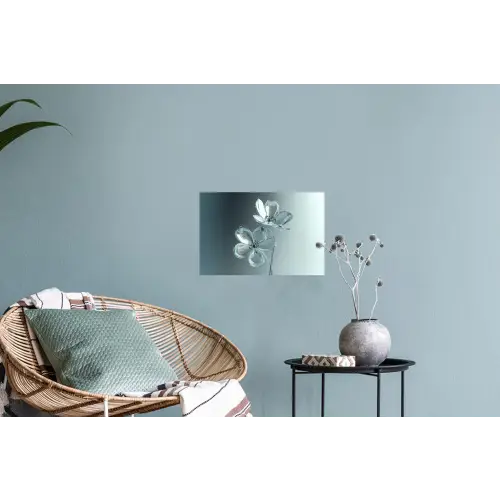 Kristal - Bloemen - Grijs Muursticker klein -plant