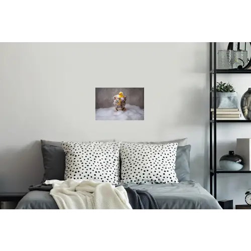 Welpje - Bad - Geel Muursticker klein -slaapkamer