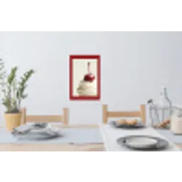Cupcake - Kers - Rood Muursticker klein -eettafel