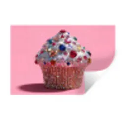 Cupcake - Kleurrijk - Edelstenen Muursticker klein -3d