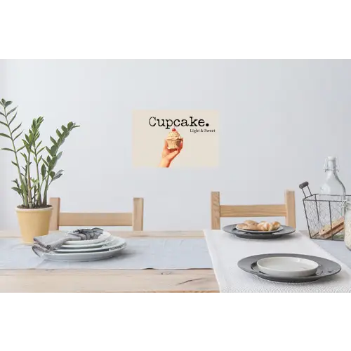 Cupcake - Zoet - Kers Muursticker klein -eettafel