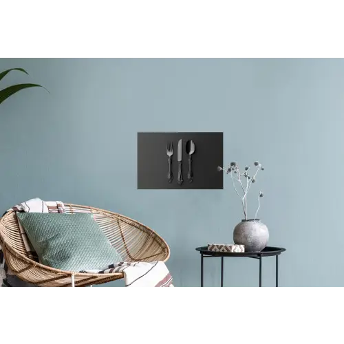 Bestek - Zwart Muursticker klein -plant