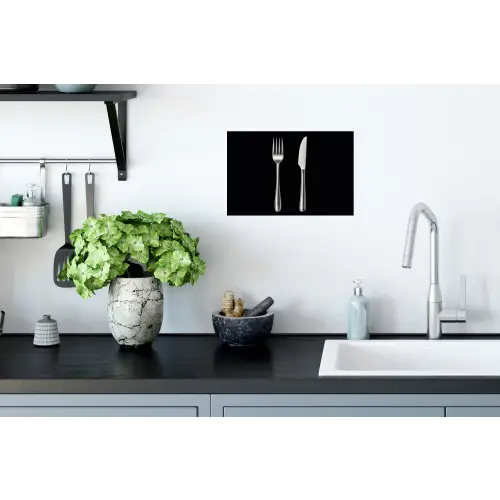 Bestek - Klassiek - Elegant Muursticker klein -keuken