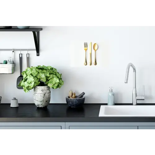 Bestek - Goud Muursticker klein -keuken