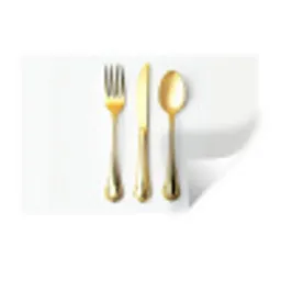 Bestek - Goud Muursticker klein -3d