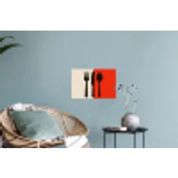Bestek - Rood - Wit Muursticker klein -plant