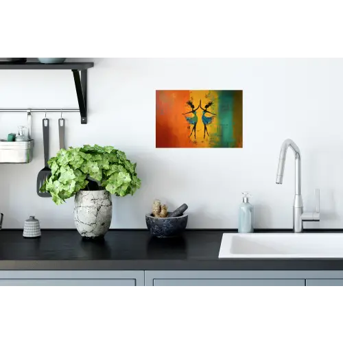 Dansen - Vrouwen - Verfstructuur Muursticker klein -keuken