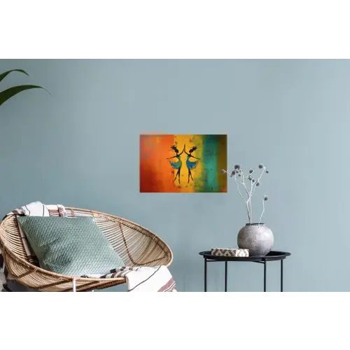Dansen - Vrouwen - Verfstructuur Muursticker klein -plant