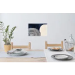 Donkerblauw - Abstract - Lijnen Muursticker klein -eettafel