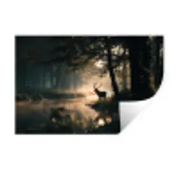 Hert - Bosbeek - Mystiek Muursticker klein -3d