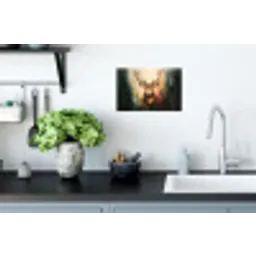 Hert - Geverfd - Gewei - Bruin Muursticker klein -keuken