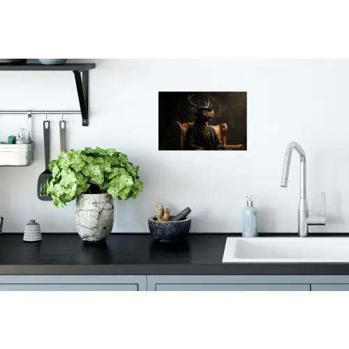 Hert - Zonnebril - Zwart - Pak Muursticker klein -keuken