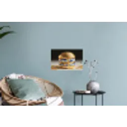 Delftsblauw - Goud - Burger Muursticker klein -plant