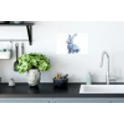 Delftsblauw - Haasje - Wit Muursticker klein -keuken