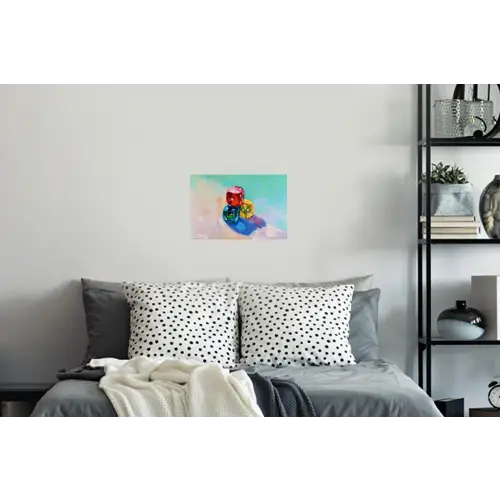 Dobbelstenen - Kleurrijk - Getallen - Stipjes Muursticker klein -slaapkamer