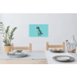 Dinosaurus - Blauw - Zonnebril Muursticker klein -eettafel