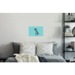 Dinosaurus - Blauw - Zonnebril Muursticker klein -slaapkamer