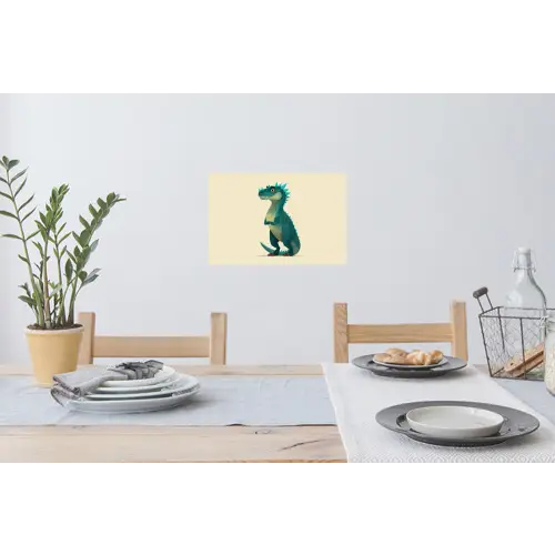 Dinosaurus - Turquoise - Stekels Muursticker klein -eettafel