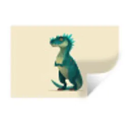 Dinosaurus - Turquoise - Stekels Muursticker klein -3d