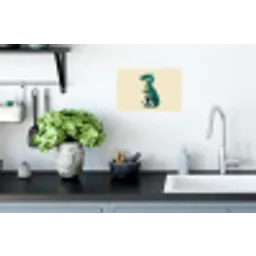 Dinosaurus - Turquoise - Stekels Muursticker klein -keuken