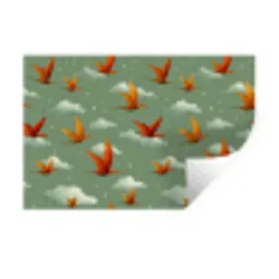 Dinosaurussen - Wolken - Sterren - Oranje Muursticker klein -3d