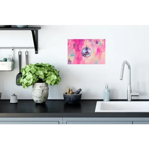 Discobal - Pink - Verf Muursticker klein -keuken