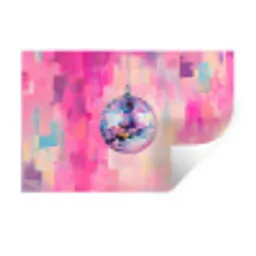 Discobal - Pink - Verf Muursticker klein -3d