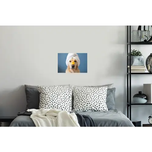 Hond - Badeend - Geel Muursticker klein -slaapkamer