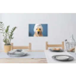 Hond - Badeend - Geel Muursticker klein -eettafel