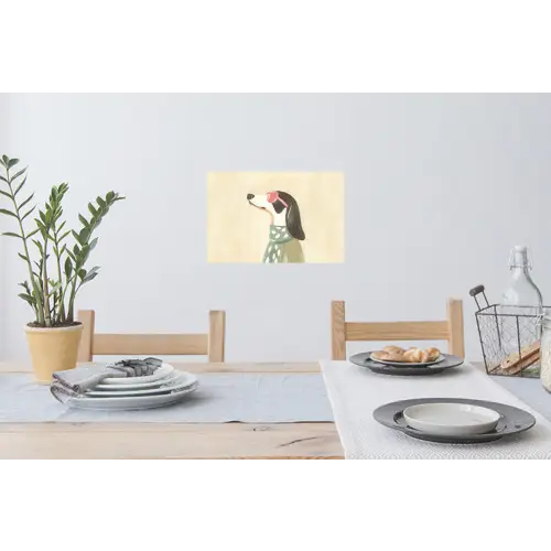 Hond - Zonnebril - Sjaal Muursticker klein -eettafel