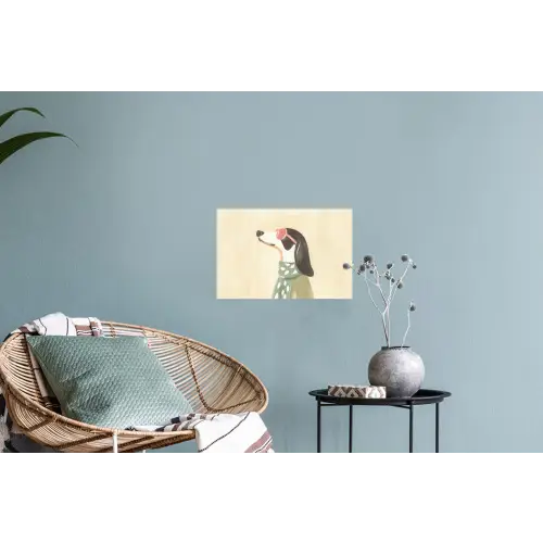 Hond - Zonnebril - Sjaal Muursticker klein -plant