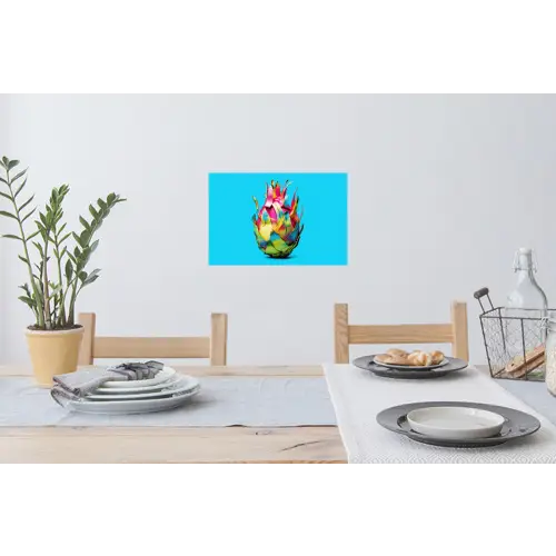 Drakenfruit - Blauw - Levendig Muursticker klein -eettafel