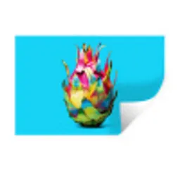 Drakenfruit - Blauw - Levendig Muursticker klein -3d