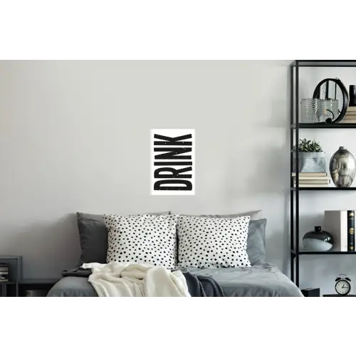 Drink - Zwart - Wit - Decoratie Muursticker klein -slaapkamer
