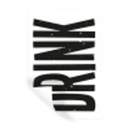 Drink - Zwart - Wit - Decoratie Muursticker klein -3d