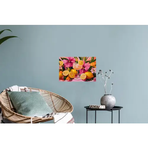 Drink - Bloemen - Yellow Muursticker klein -plant