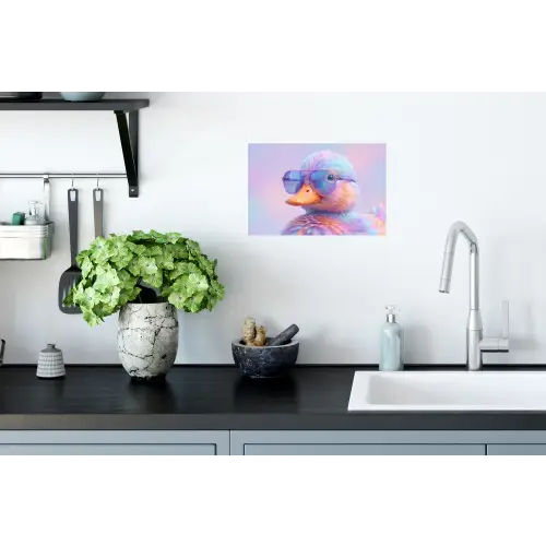 Eend - bril - Pastel Muursticker klein -keuken