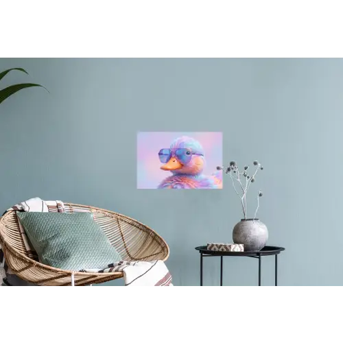 Eend - bril - Pastel Muursticker klein -plant
