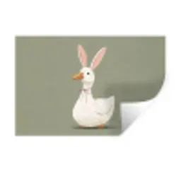 Eend - Konijnoren - Grijs Muursticker klein -3d
