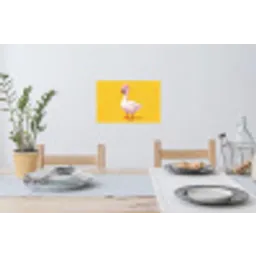 Eend - Zonnebril - Geel Muursticker klein -eettafel