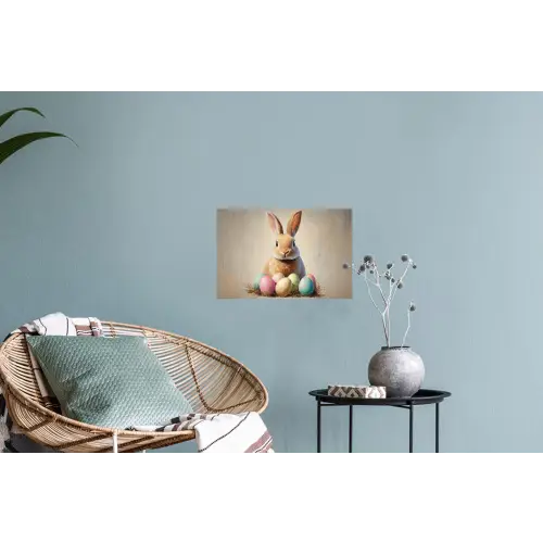 Paashaas - Pastel - Eieren Muursticker klein -plant