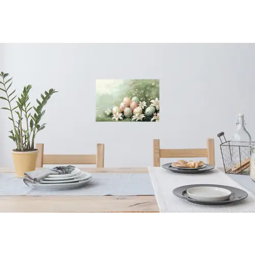 Paaseieren - Pasteltinten - Bloemen Muursticker klein -eettafel