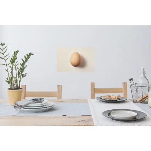 Ei - Beige - Ovaal - Egaal Muursticker klein -eettafel