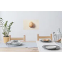 Ei - Beige - Ovaal - Egaal Muursticker klein -eettafel
