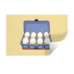 Eieren - Doos - Minimalistisch - Blauw Muursticker klein -3d
