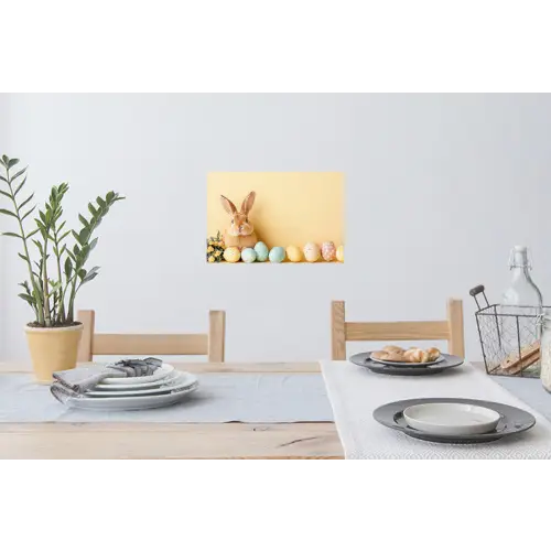 Eieren - Konijn - Pasteltinten Muursticker klein -eettafel