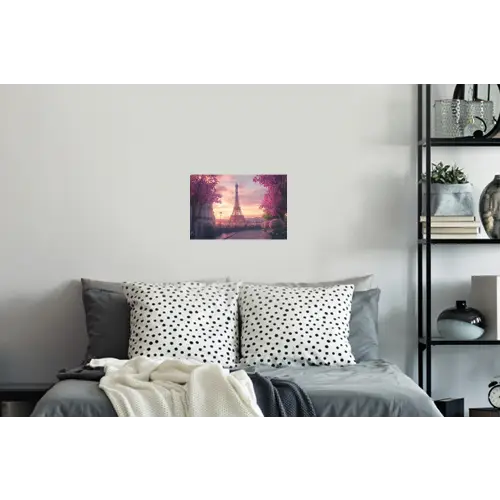Eiffeltoren - Parijs - Roze Muursticker klein -slaapkamer