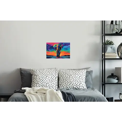 Olifant - Kleurrijk - Lucht - Abstract Muursticker klein -slaapkamer