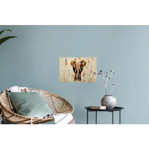 Olifant - Slurf - Mozaïek - Abstract Muursticker klein -plant
