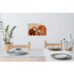 Olifanten - Oranje - Abstract Muursticker klein -eettafel